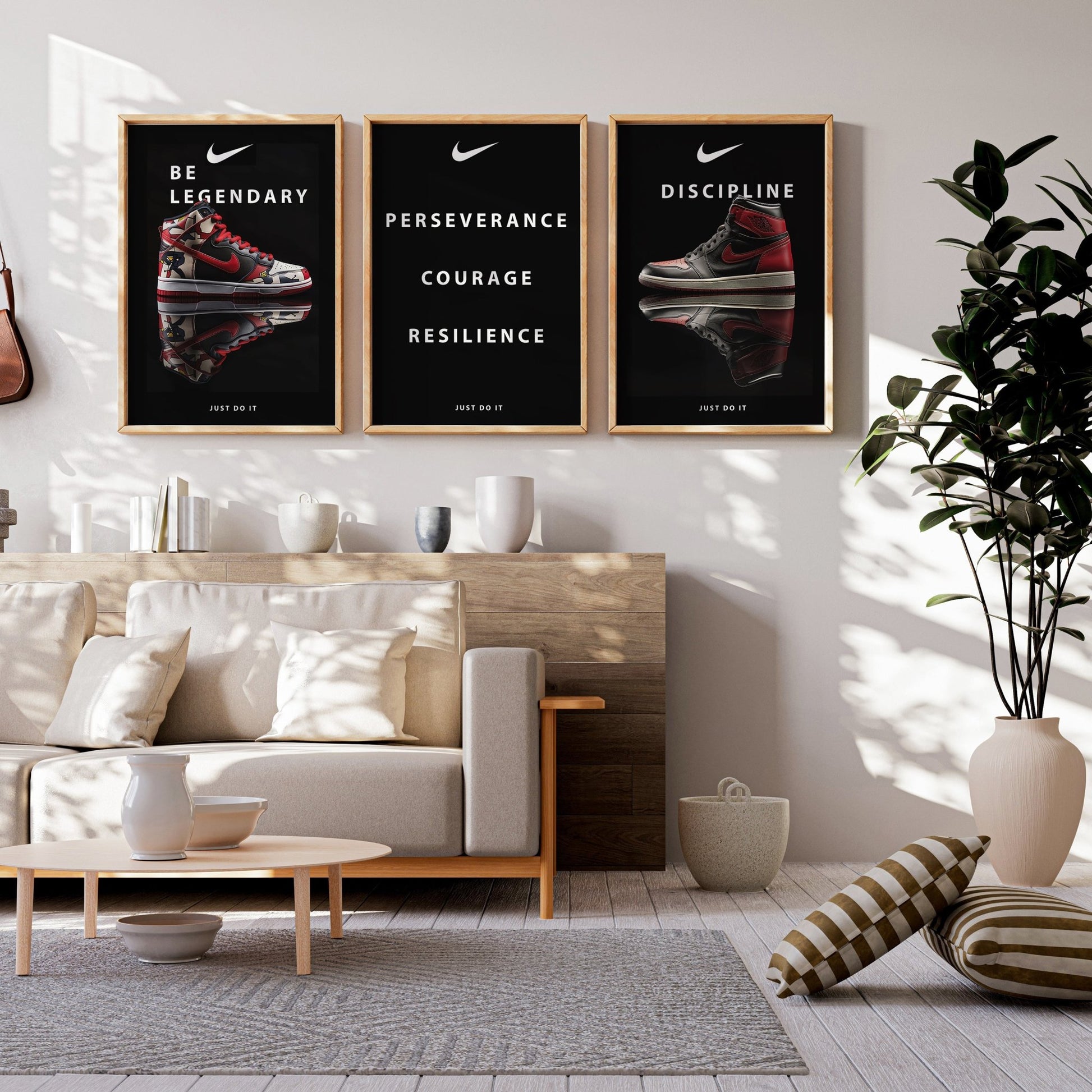 Nike Inspirational Set of 3 Digital Art Download - Luxuria Canvas