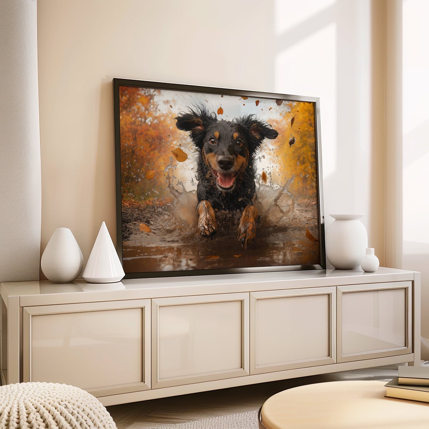 Doggy Mud Run Digital Art Download - Luxuria Canvas