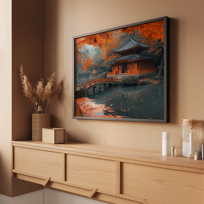 Pagoda on a Pond Digital Art Download - Luxuria Canvas