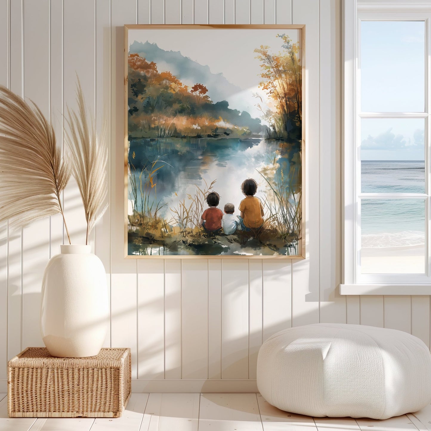 Three Brothers Bond Lakeside Digital Art Download - Luxuria Canvas