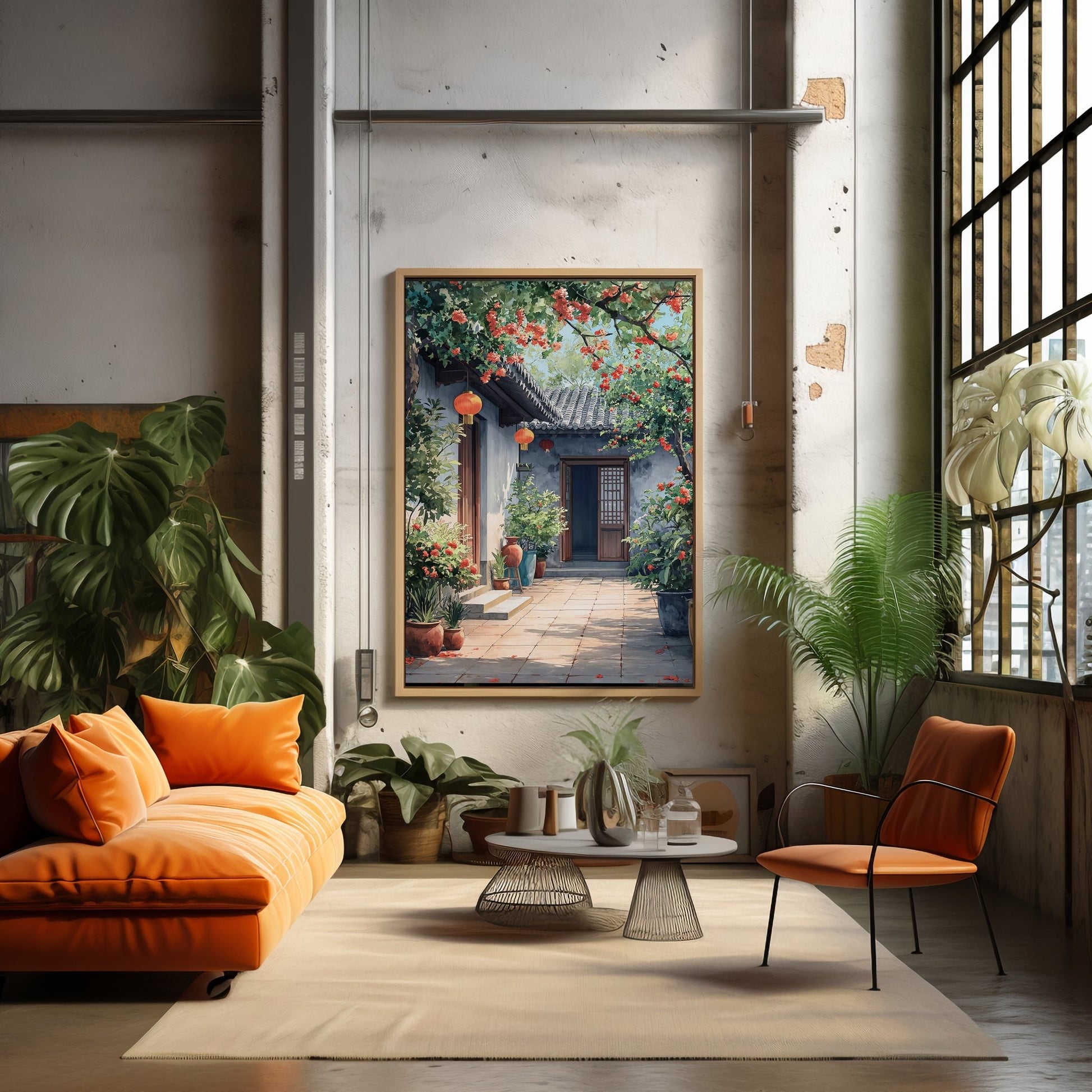 Chinese Courtyard Digital Art Download - Luxuria Canvas