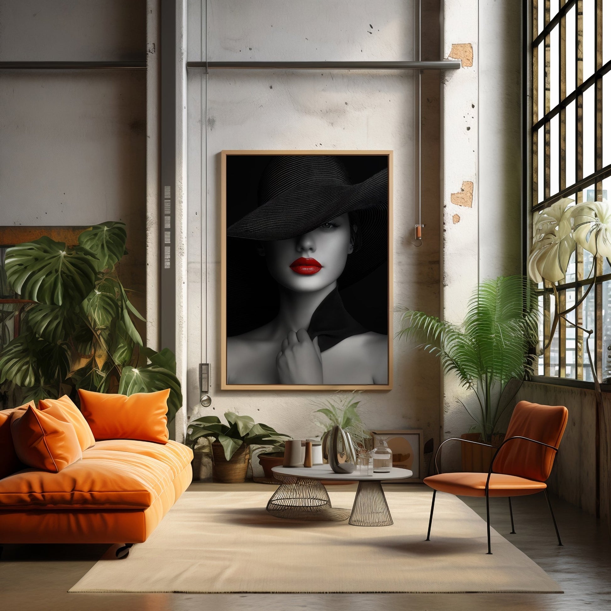 Vintage Red Lips Digital Art Download - Luxuria Canvas