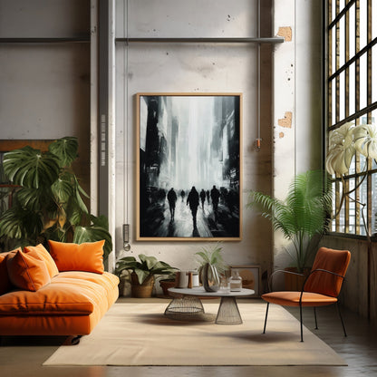 Bustling Abstract Cityscape Digital Art Download - Luxuria Canvas