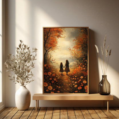 Autumn Sisters Wildflowers Digital Art Download - Luxuria Canvas
