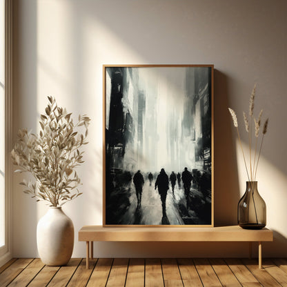Bustling Abstract Cityscape Digital Art Download - Luxuria Canvas