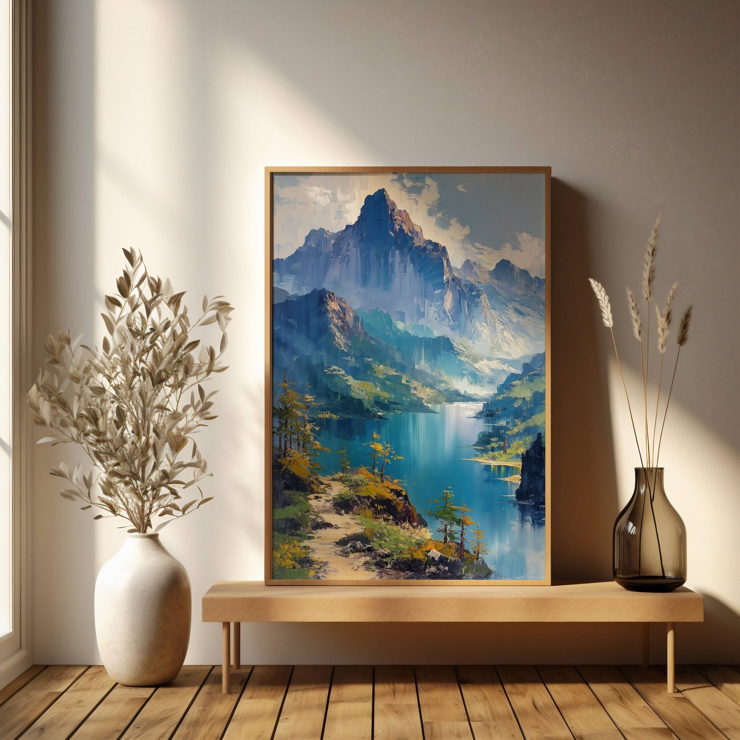 Mountain Clear Lake Digital Art Download - Luxuria Canvas