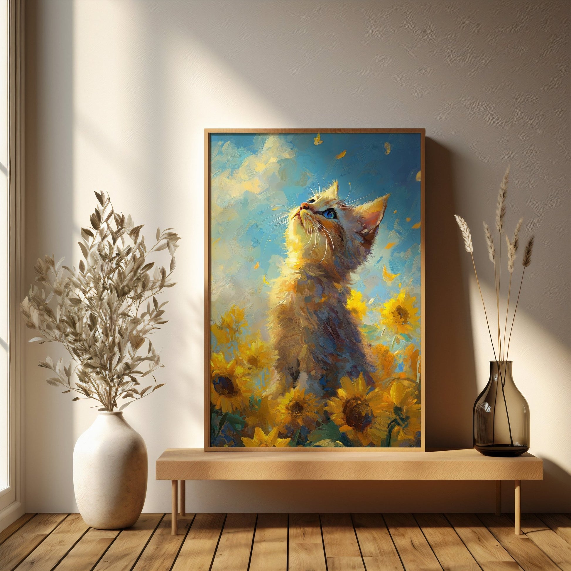 Sunflower Kitten, High Quality Digital Download - Luxuria Canvas