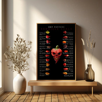 Scoville Scale Hot Peppers, High Quality Digital Download - Luxuria Canvas