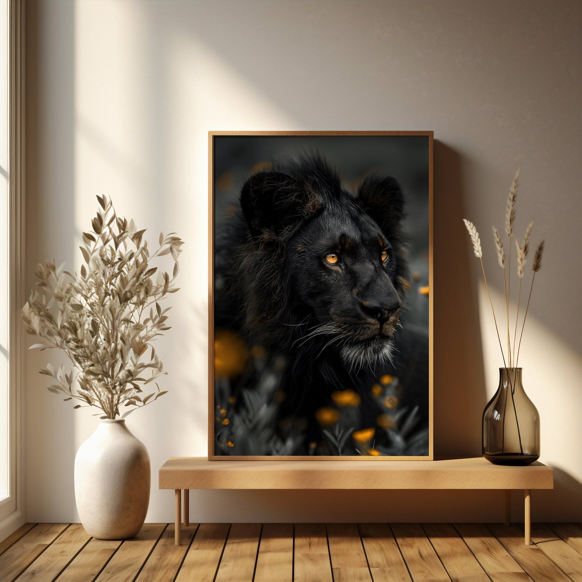 Black Lion Color Touch, High Quality Digital Download - Luxuria Canvas