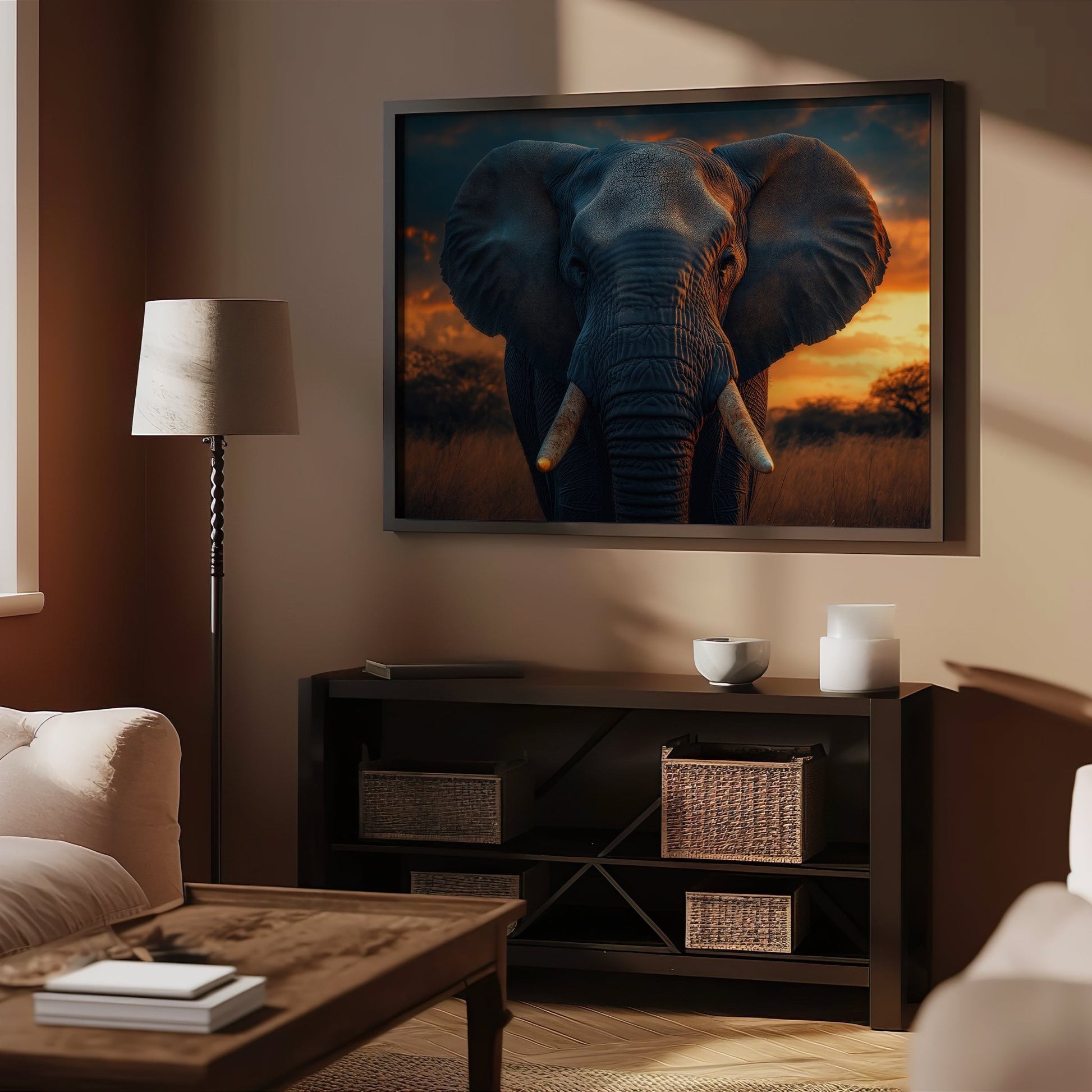 Elephant Sunset Digital Art Download - Luxuria Canvas