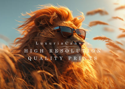 Chill Lion with Sunglasses, High Quality Digital Download - Luxuria Canvas