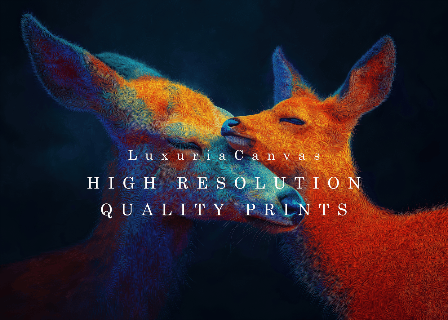 Nuzzling Deer, High Quality Digital Download - Luxuria Canvas