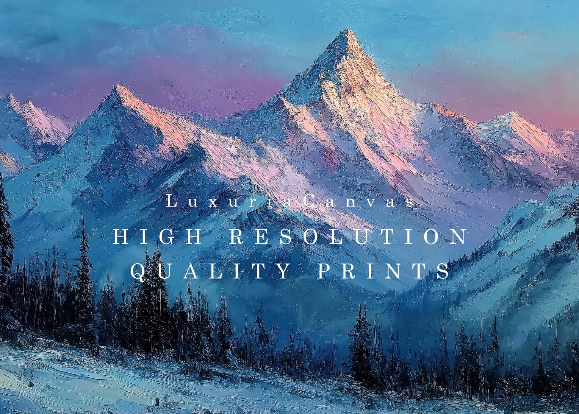 Winter Mountains Decor, High Quality Digital Download - Luxuria Canvas