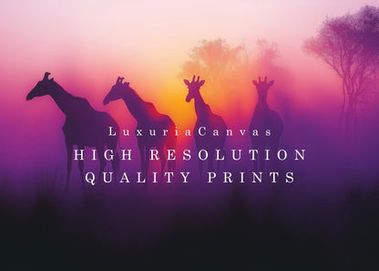 Giraffe Safari Sunset Digital Art Download - Luxuria Canvas