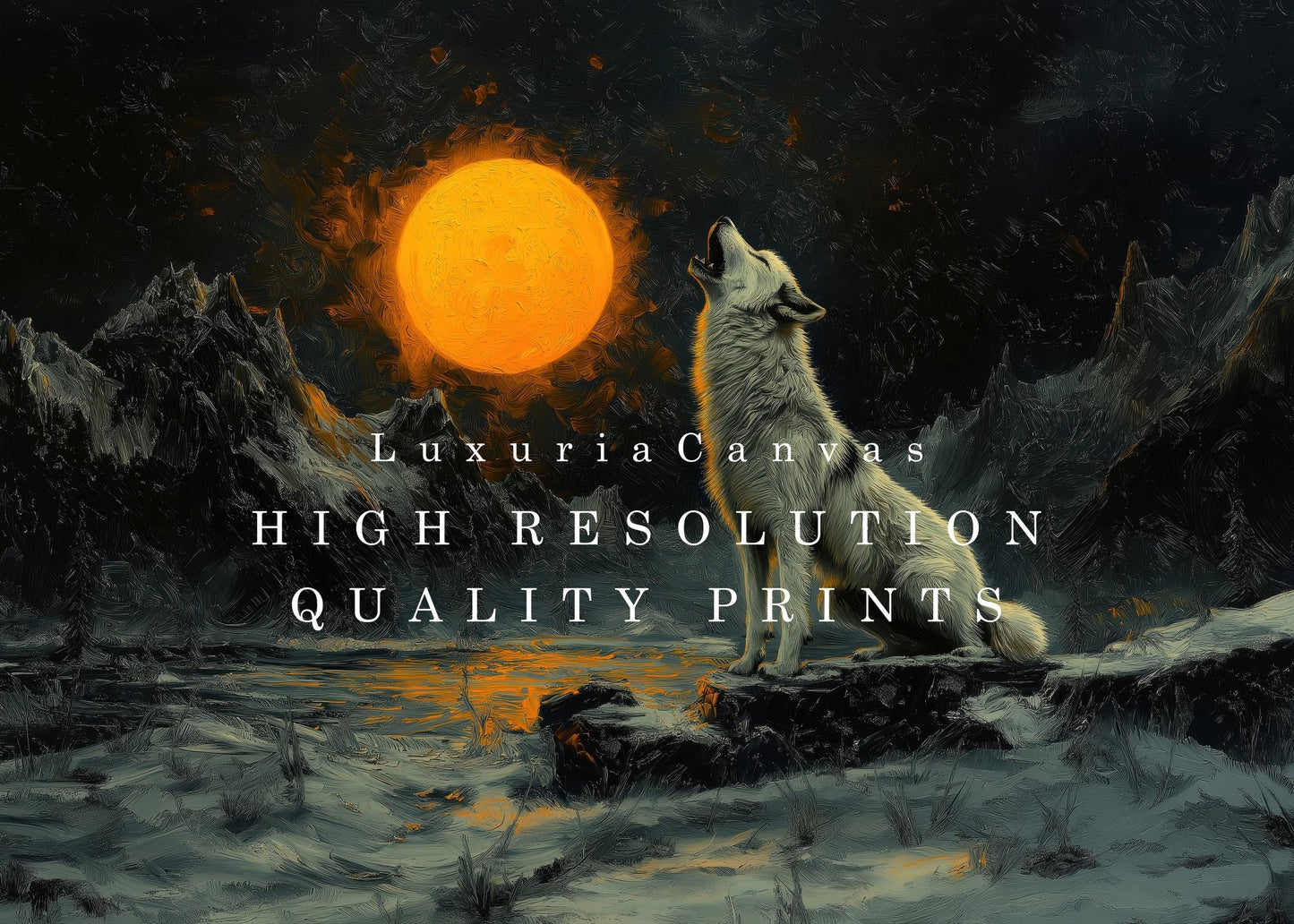White Wolf Howl, High Quality Digital Download - Luxuria Canvas