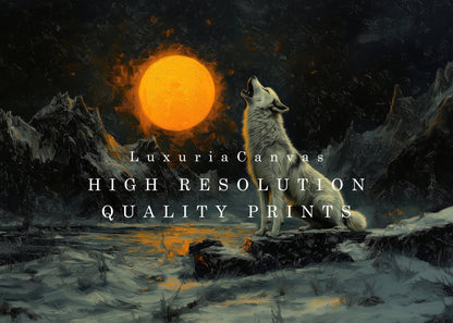White Wolf Howl, High Quality Digital Download - Luxuria Canvas