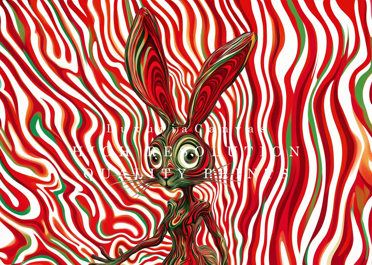 Psychedelic Bunny Digital Art Download - Luxuria Canvas