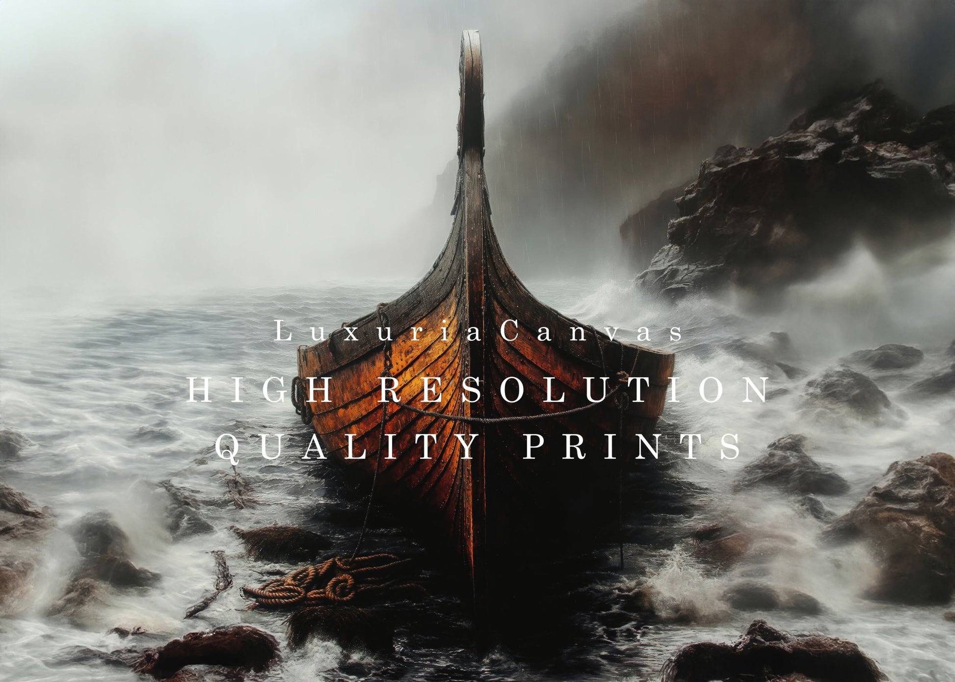 Viking Longboat, High Quality Digital Download - Luxuria Canvas