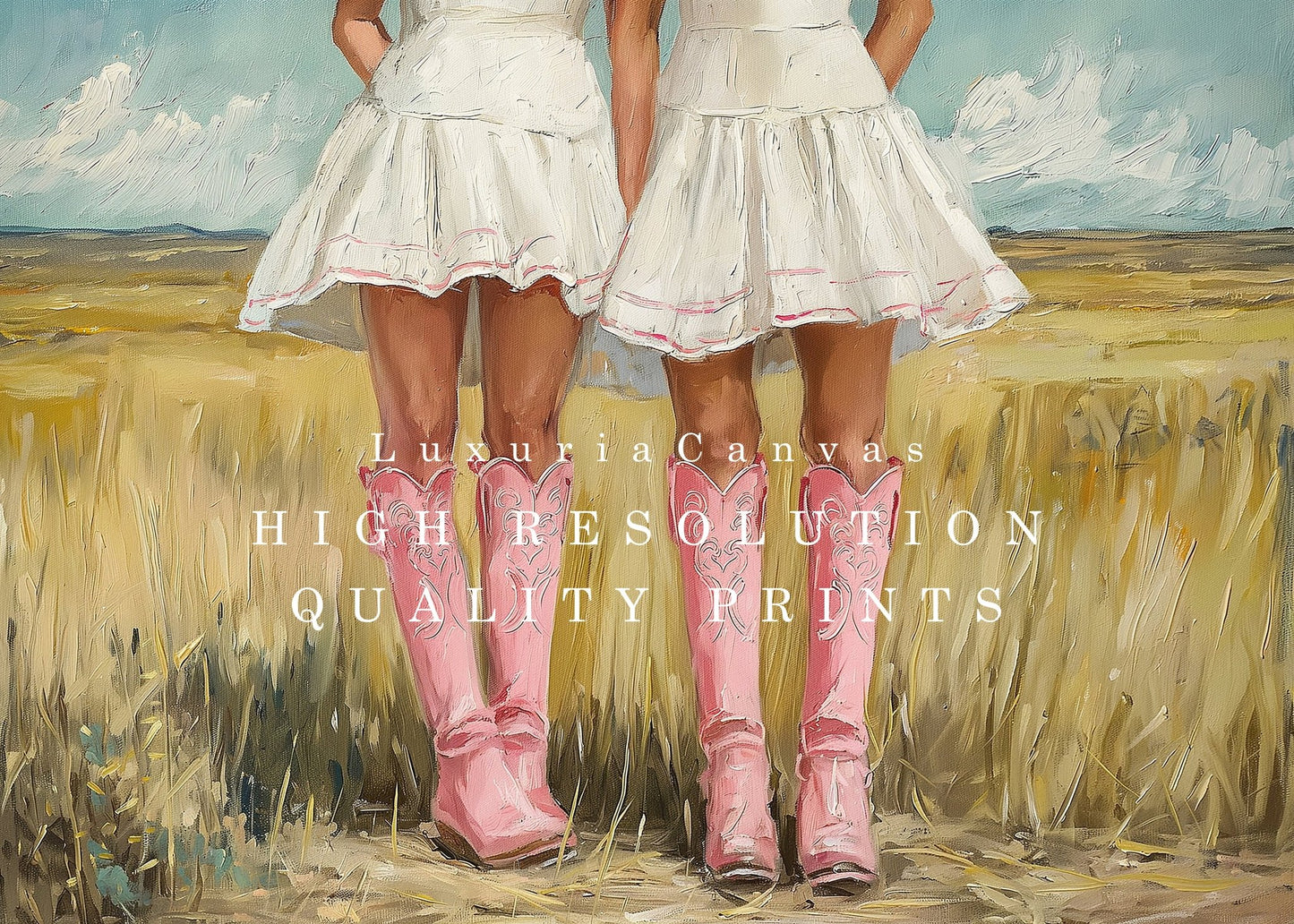Cowgirls Pink Boots, High Quality Digital Download - Luxuria Canvas