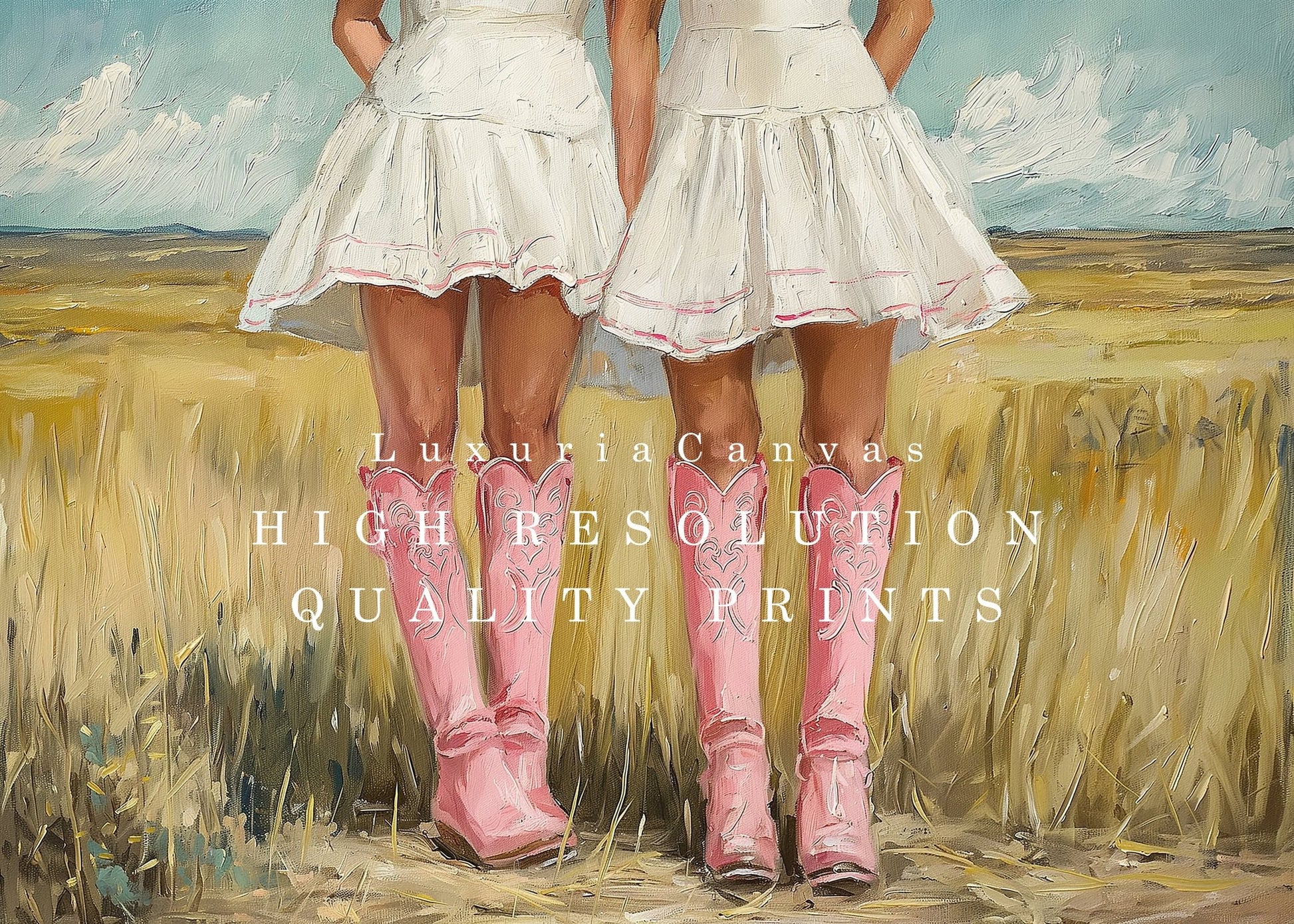 Cowgirls Pink Boots, High Quality Digital Download - Luxuria Canvas