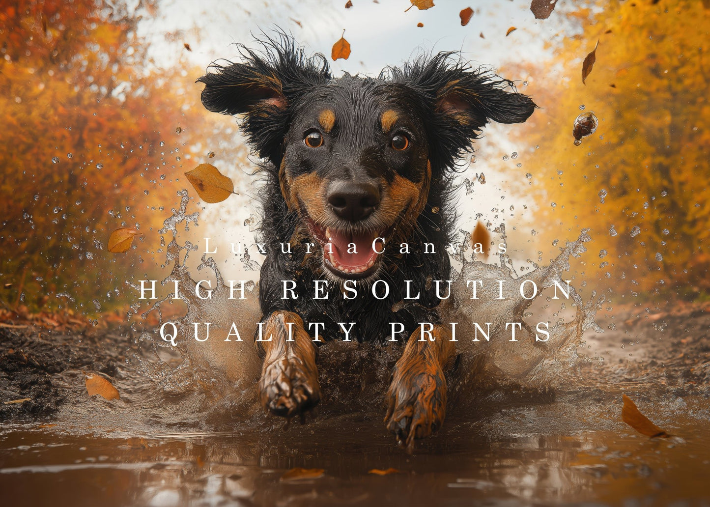 Doggy Mud Run Digital Art Download - Luxuria Canvas