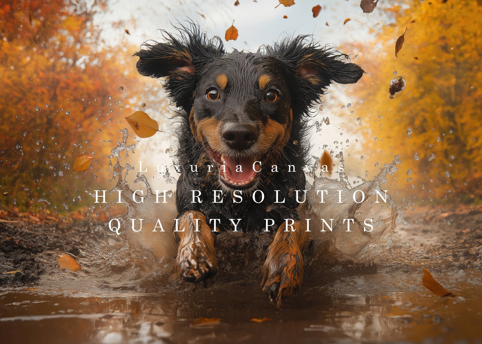 Doggy Mud Run Digital Art Download - Luxuria Canvas