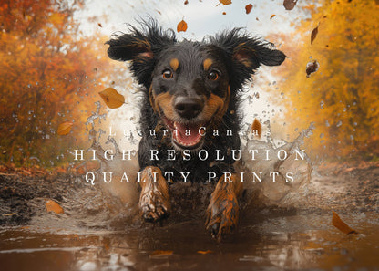 Doggy Mud Run Digital Art Download - Luxuria Canvas
