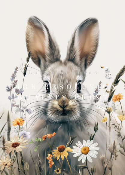 Floral Bunny, High Quality Digital Download - Luxuria Canvas