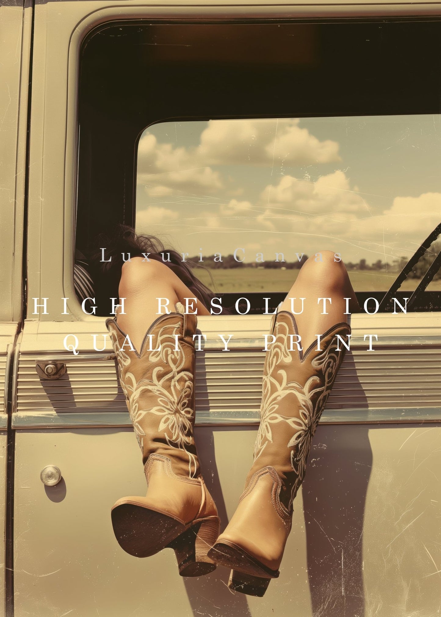 Vintage Cowgirl, High Quality Digital Download - Luxuria Canvas