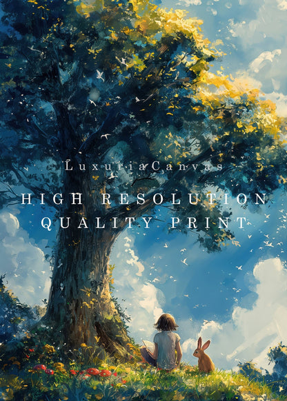 Reading Tree, High Quality Digital Download - Luxuria Canvas