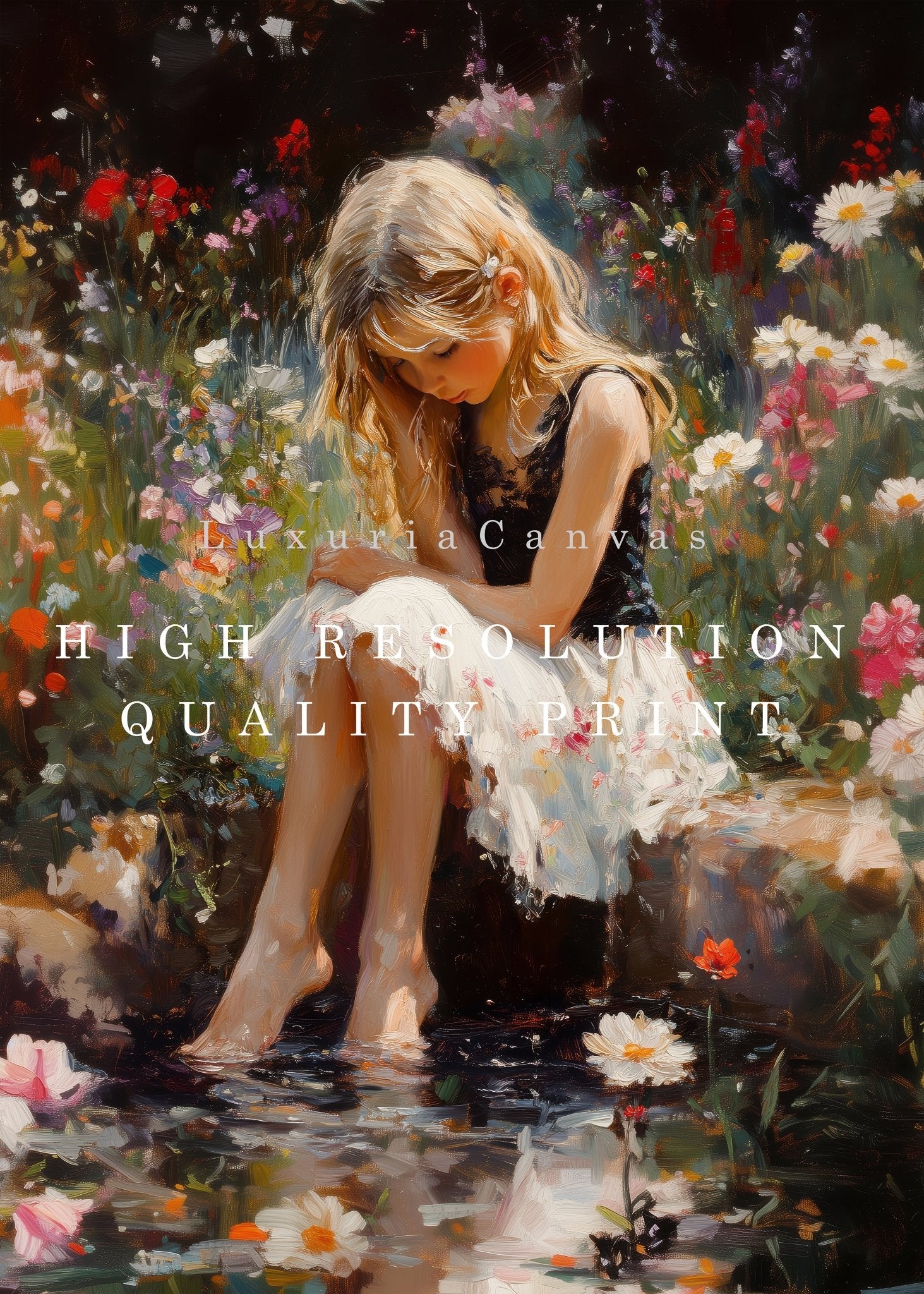 Girls Summer Pond, High Quality Digital Download - Luxuria Canvas