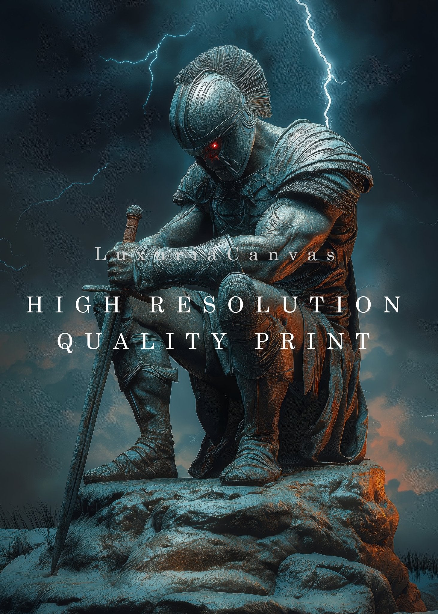 Battled Warrior Digital Art Download - Luxuria Canvas