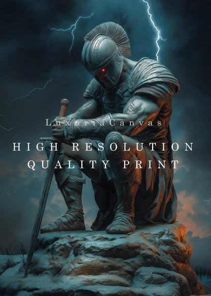 Battled Warrior Digital Art Download - Luxuria Canvas