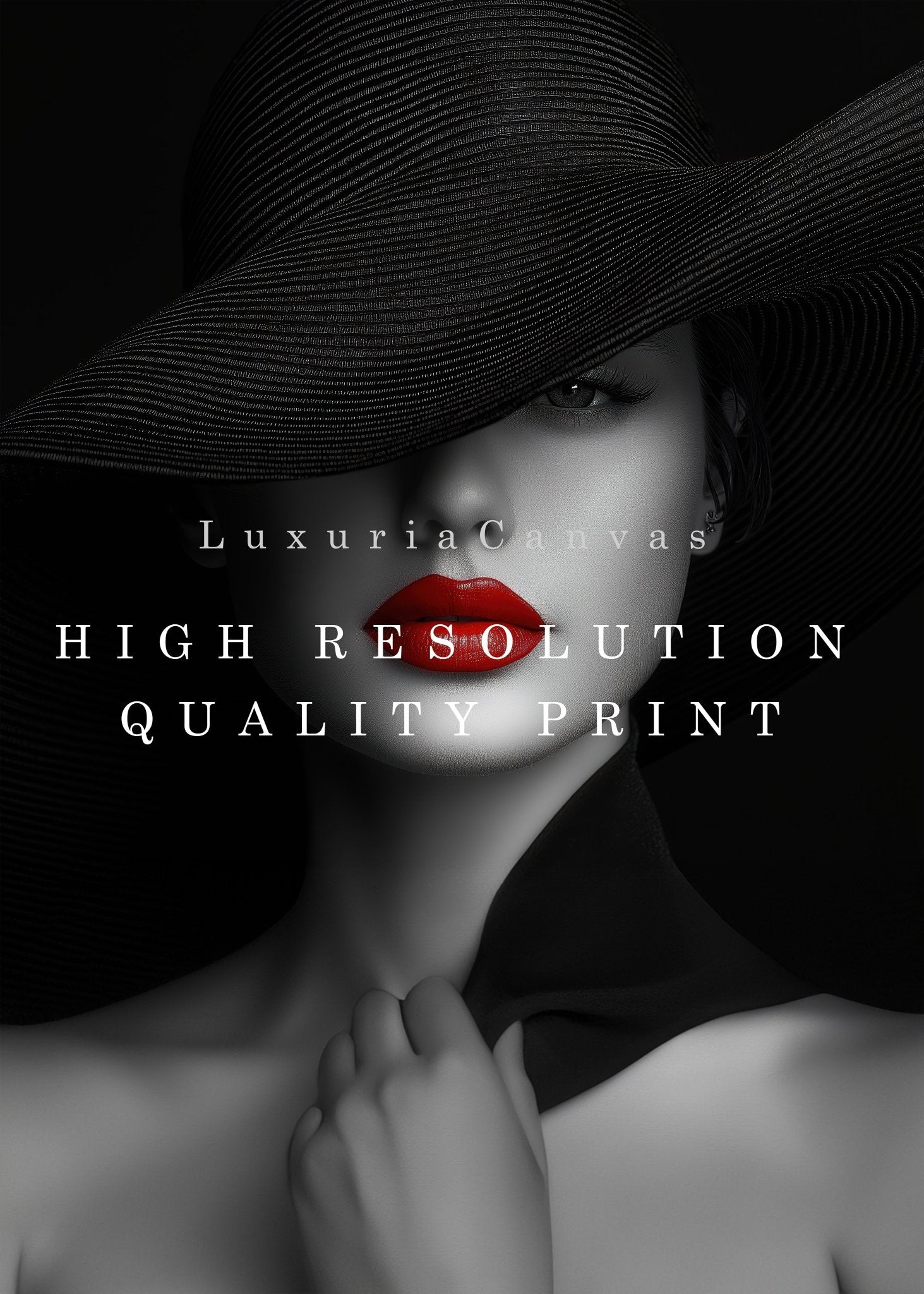 Vintage Red Lips Digital Art Download - Luxuria Canvas