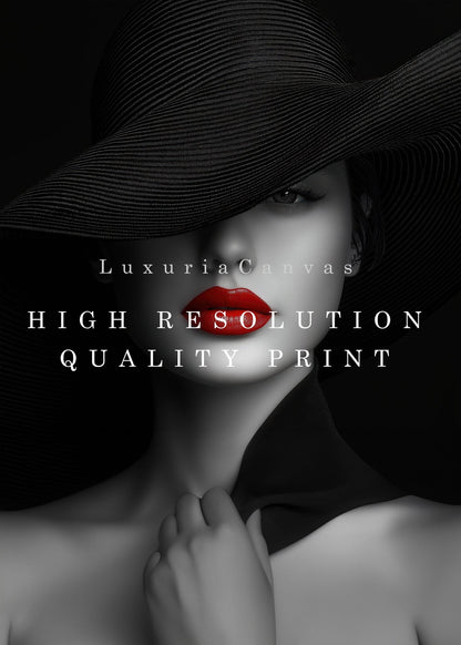 Vintage Red Lips Digital Art Download - Luxuria Canvas