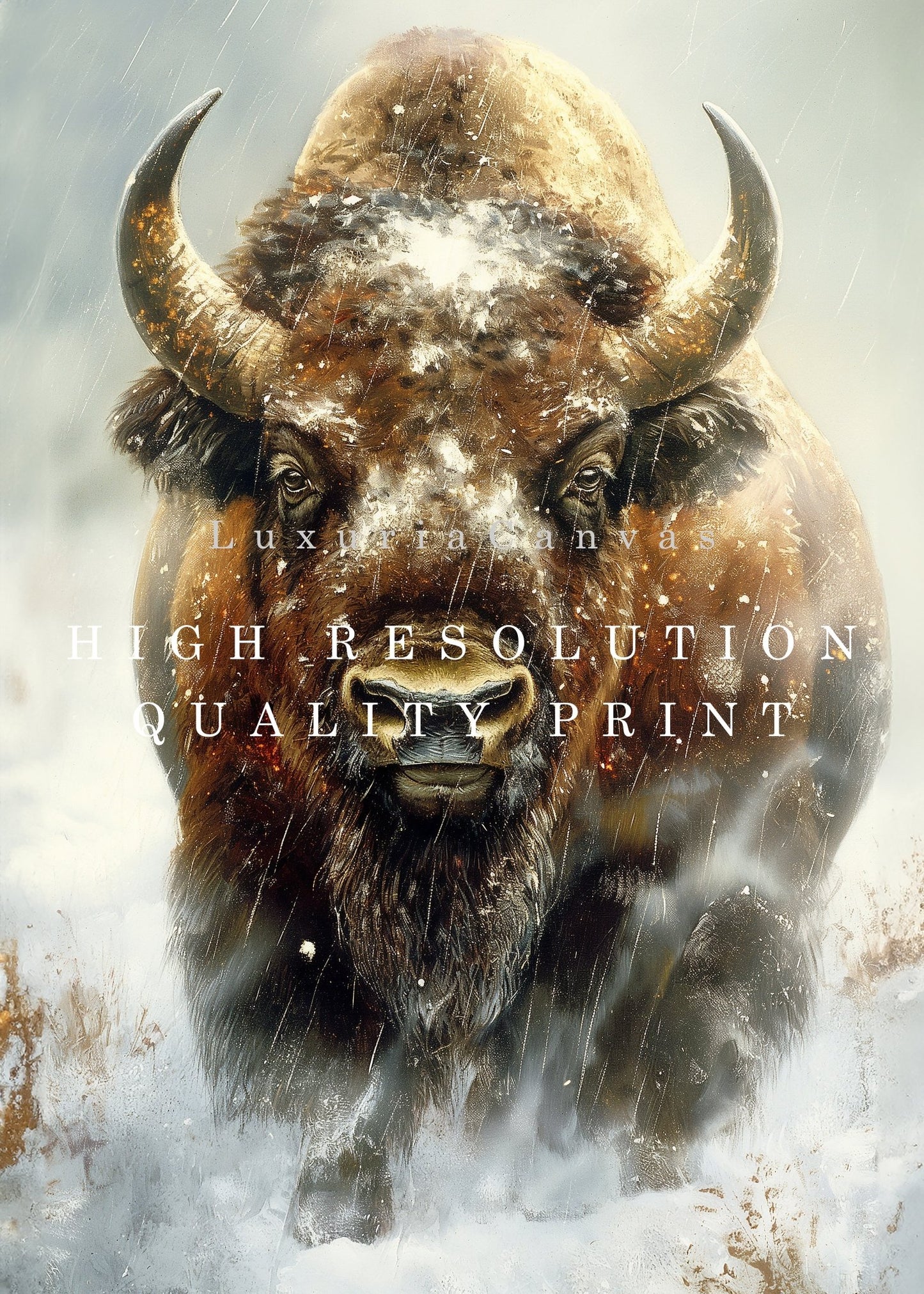 Bison Portrait Digital Art Download - Luxuria Canvas