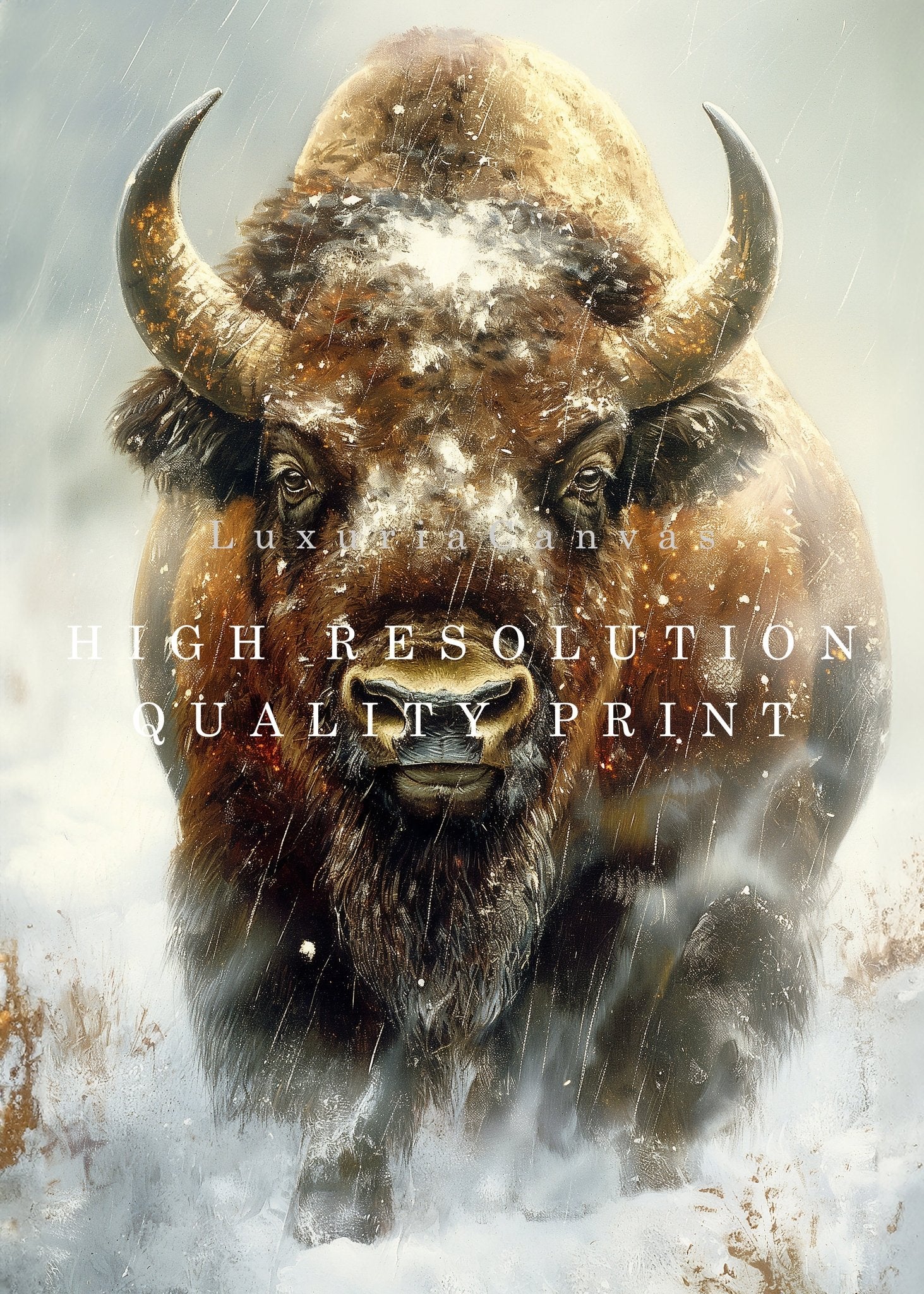 Bison Portrait Digital Art Download - Luxuria Canvas