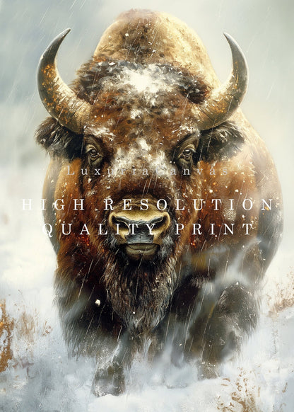 Bison Portrait Digital Art Download - Luxuria Canvas
