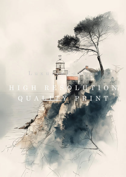 Oceanfront Lighthouse, High Quality Digital Download - Luxuria Canvas