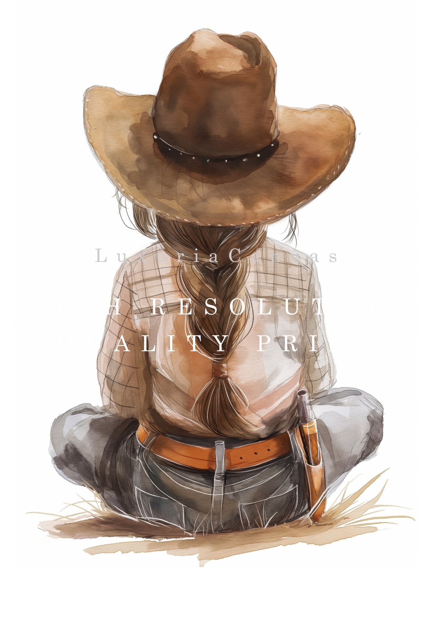 Young Cowgirl, High Quality Digital Download - Luxuria Canvas