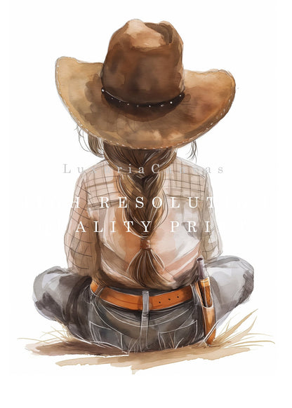 Young Cowgirl, High Quality Digital Download - Luxuria Canvas