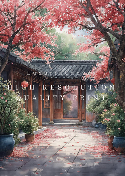 Beijing Quadrangle Courtyard Digital Art Download - Luxuria Canvas