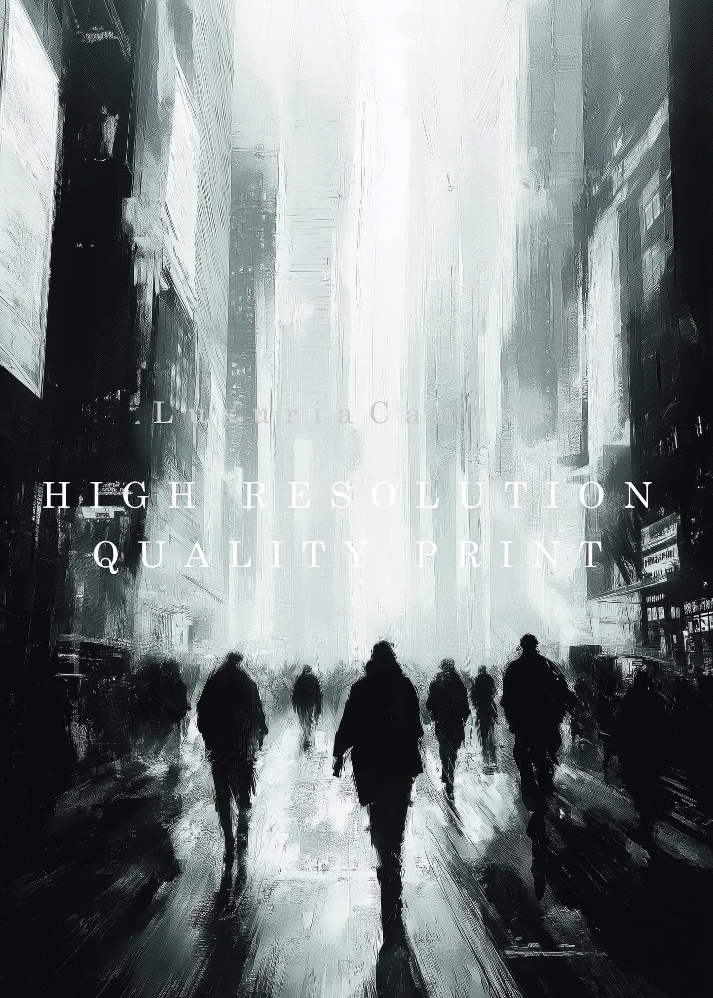 Bustling Abstract Cityscape Digital Art Download - Luxuria Canvas