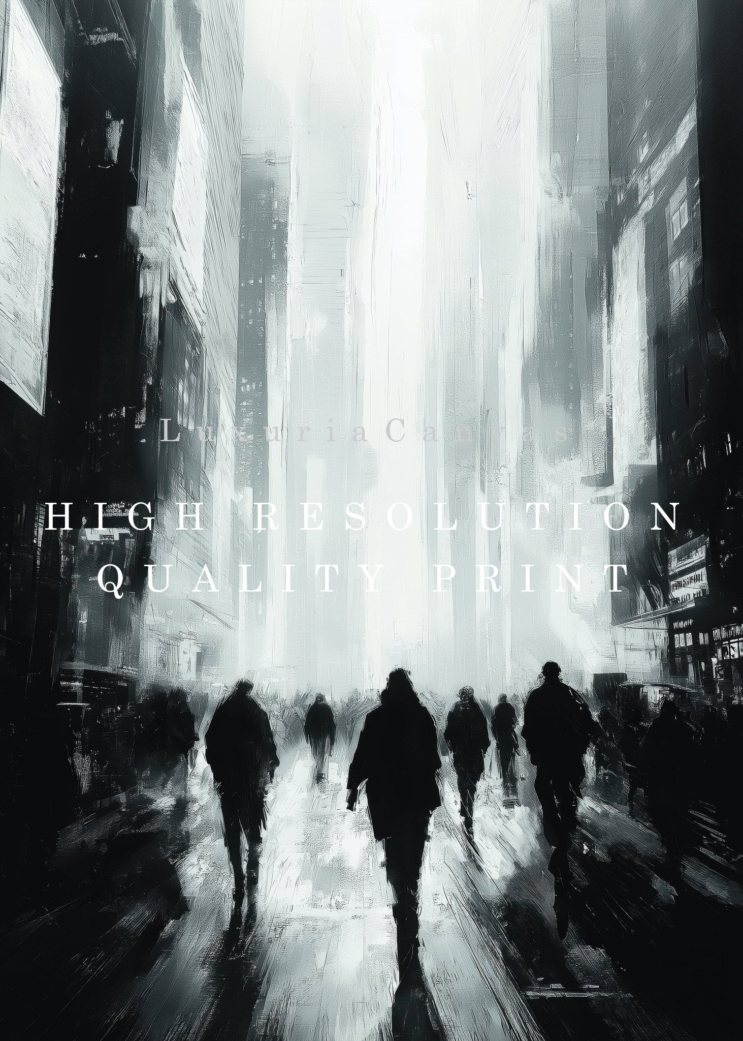 Bustling Abstract Cityscape Digital Art Download - Luxuria Canvas