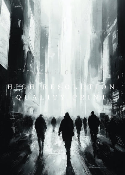 Bustling Abstract Cityscape Digital Art Download - Luxuria Canvas