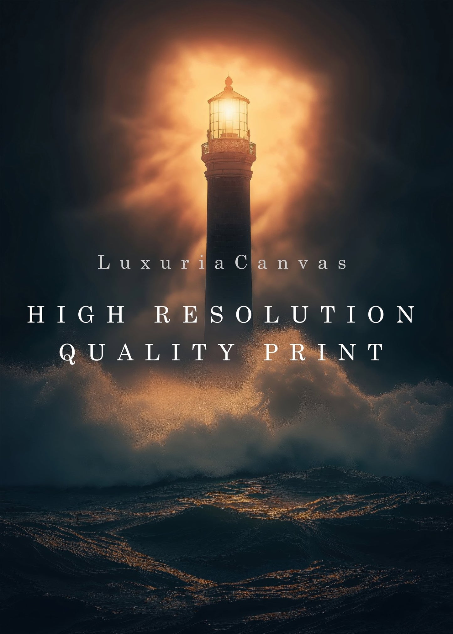Lighthouse in the Storm Digital Art Download - Luxuria Canvas