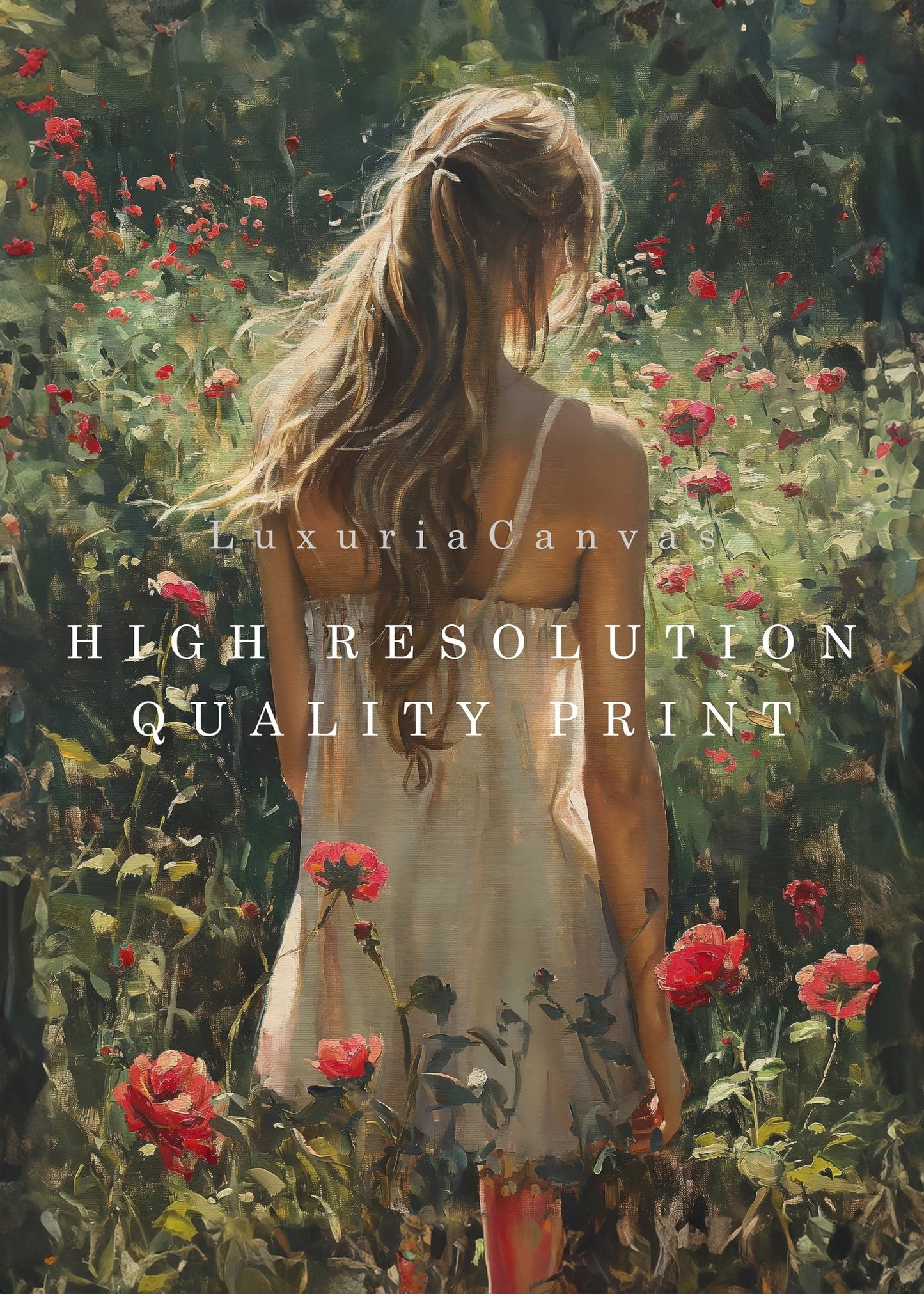 Girl in Garden, High Quality Digital Download - Luxuria Canvas
