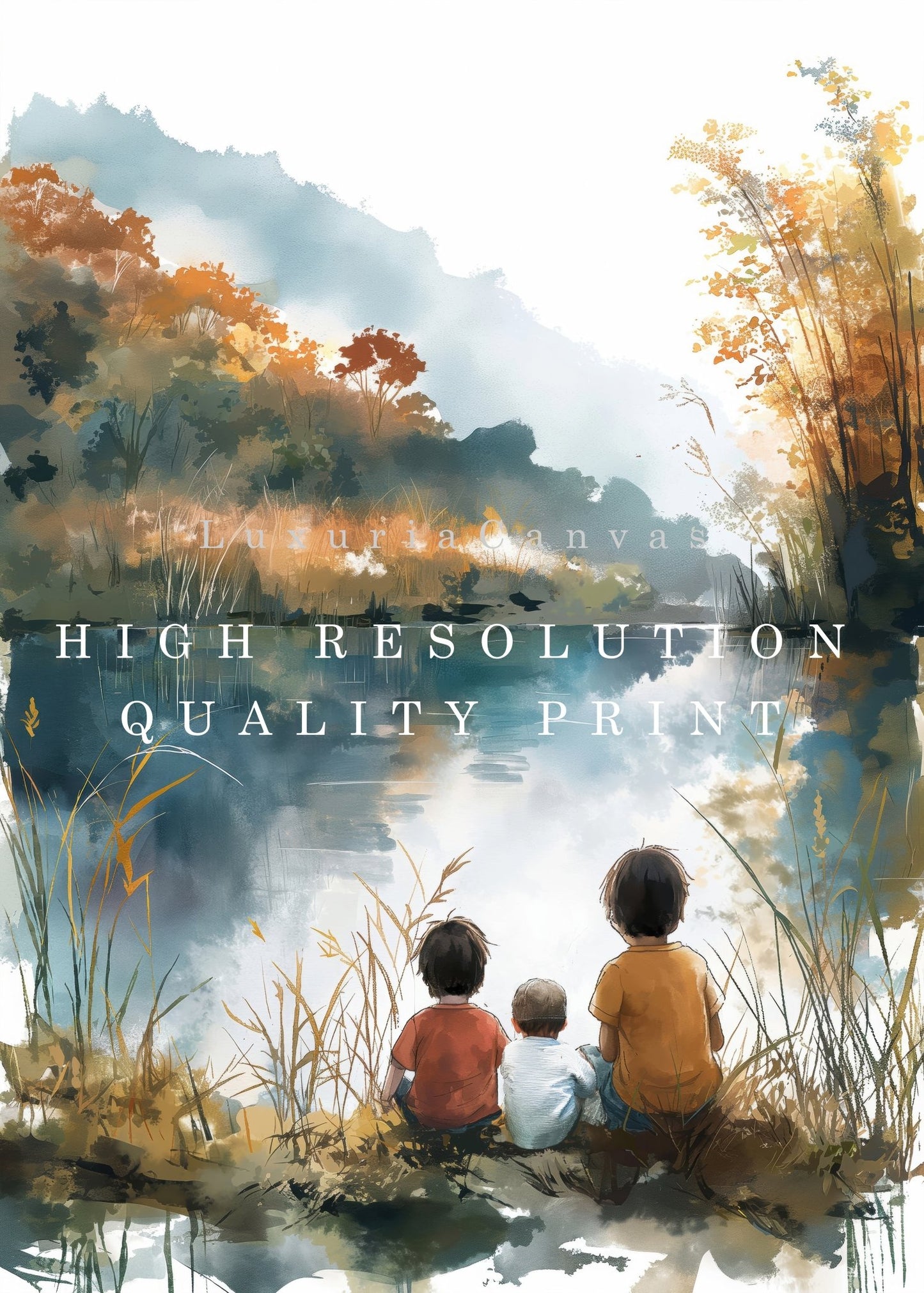 Three Brothers Bond Lakeside Digital Art Download - Luxuria Canvas