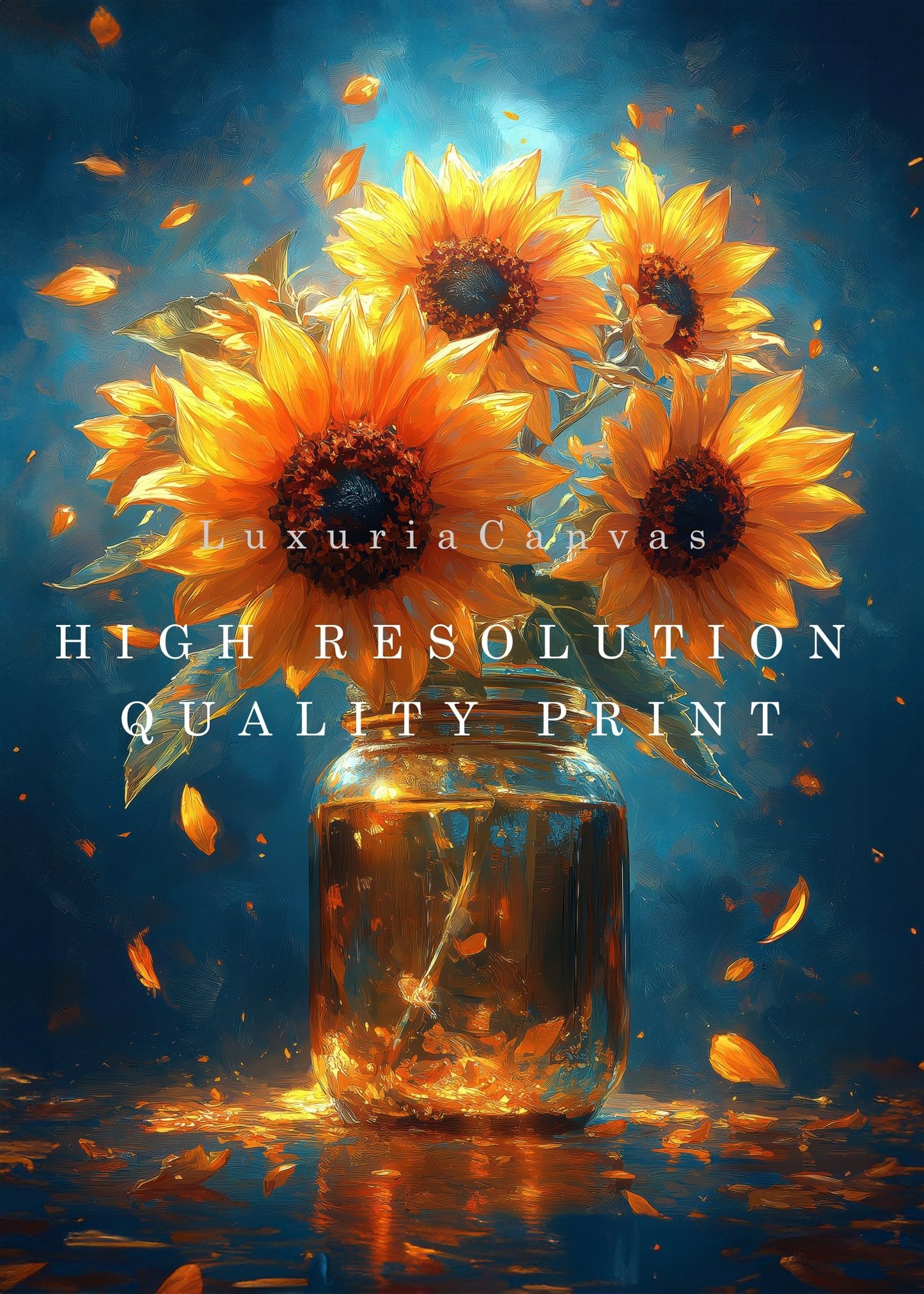 Sunflower Jar Digital Art Download - Luxuria Canvas