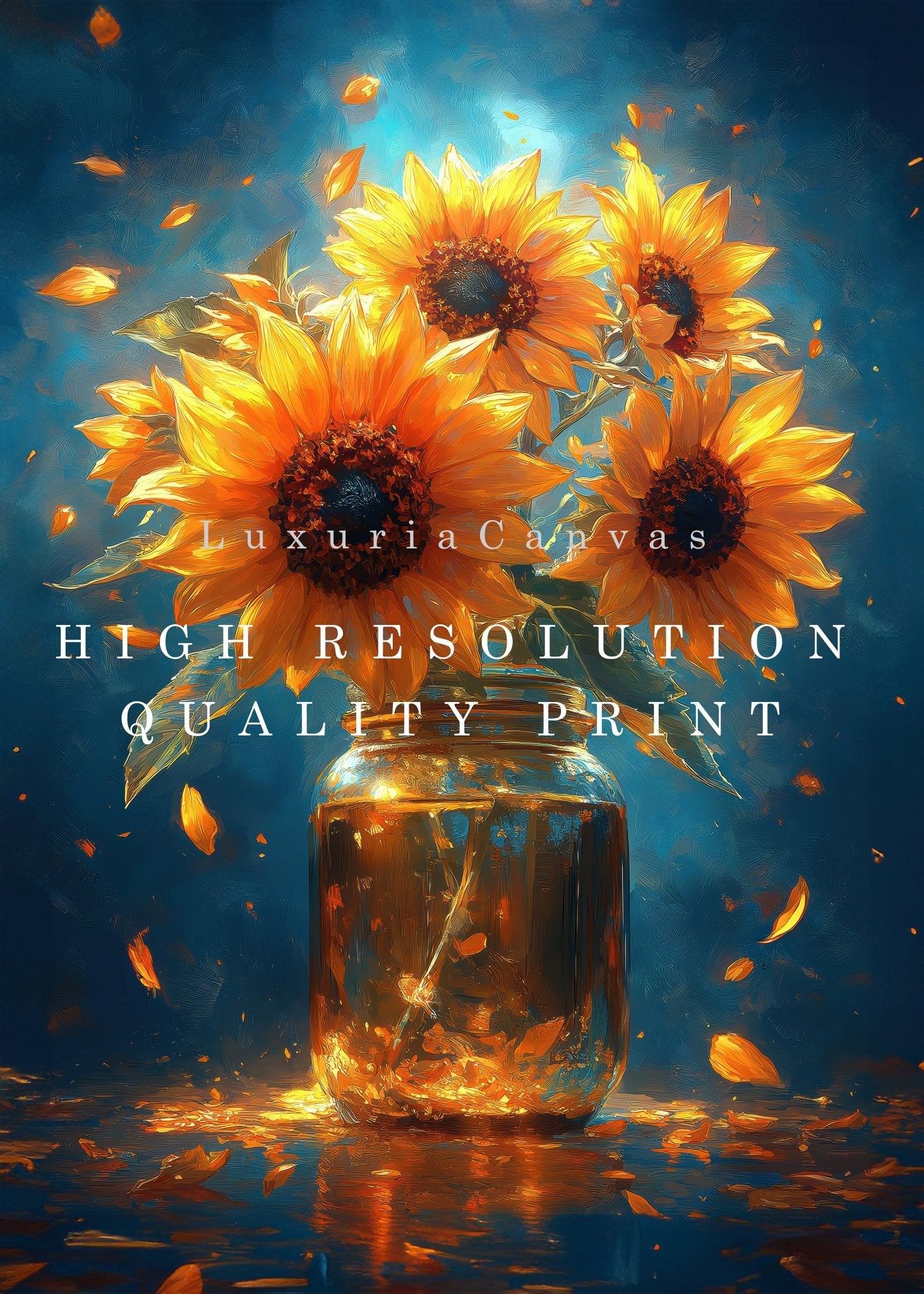 Sunflower Jar Digital Art Download - Luxuria Canvas